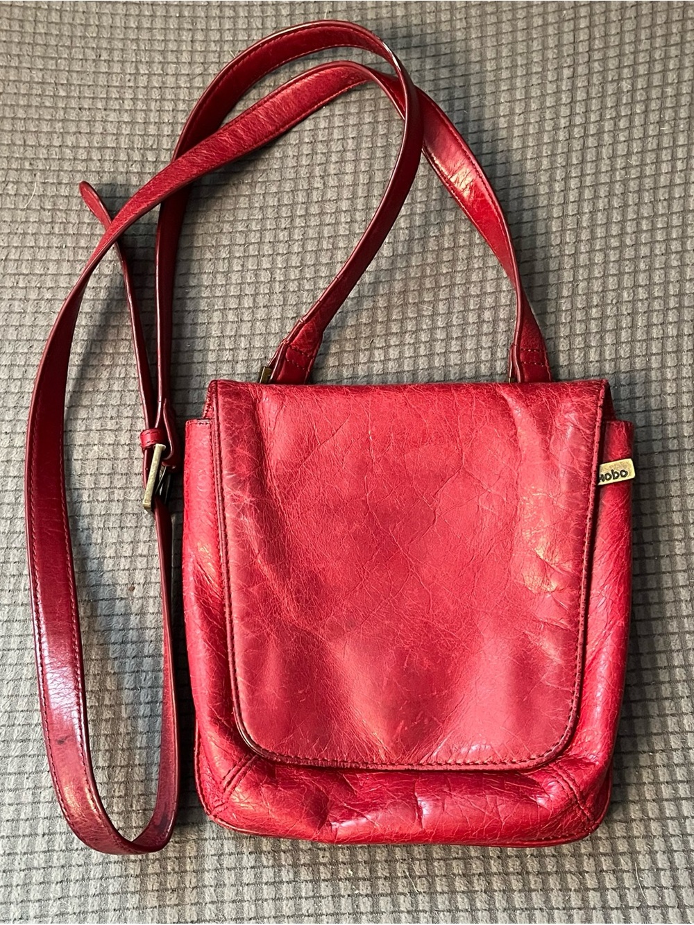 Hobo Brand Red Leather Crossbody Bag - hobo